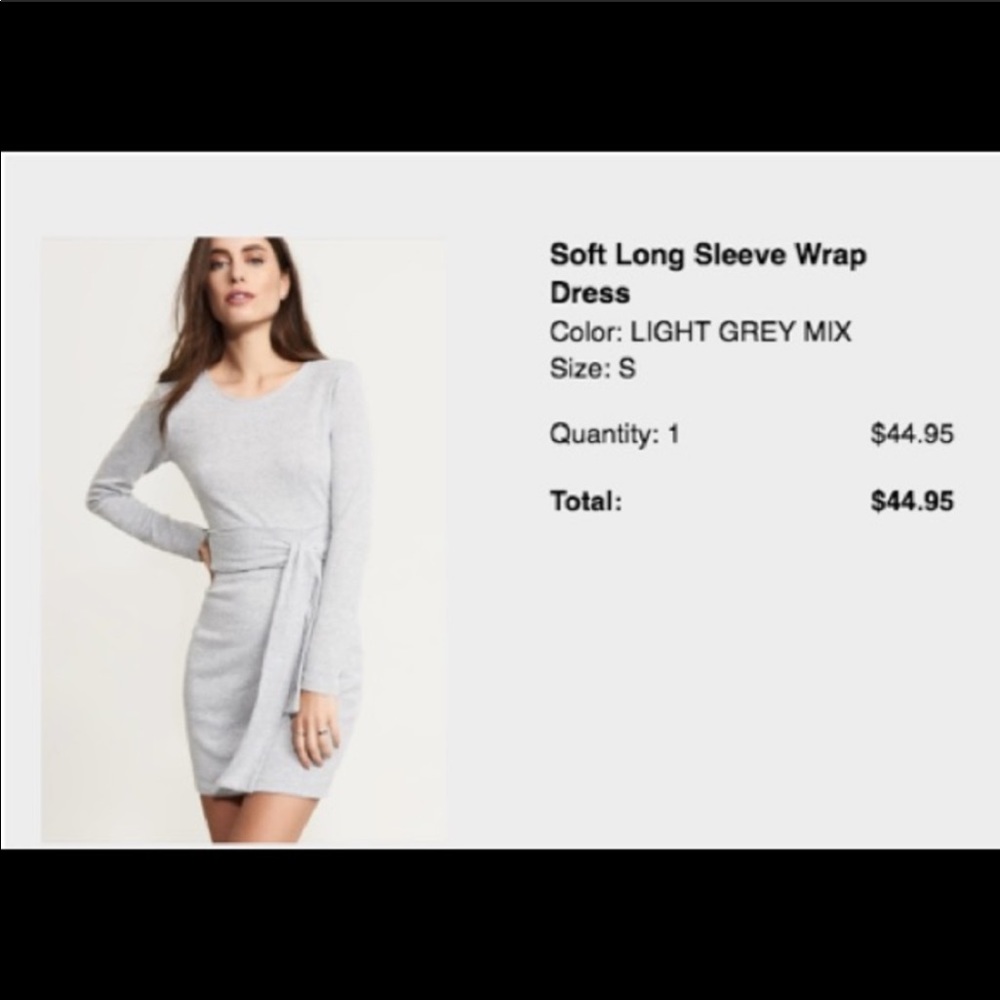 Gray long sleeve wrap dress